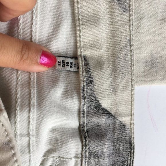 ZARA: MARBLE EFFECT PRINT WAXED PANTS SLIM JEANS - Picture 8 of 13